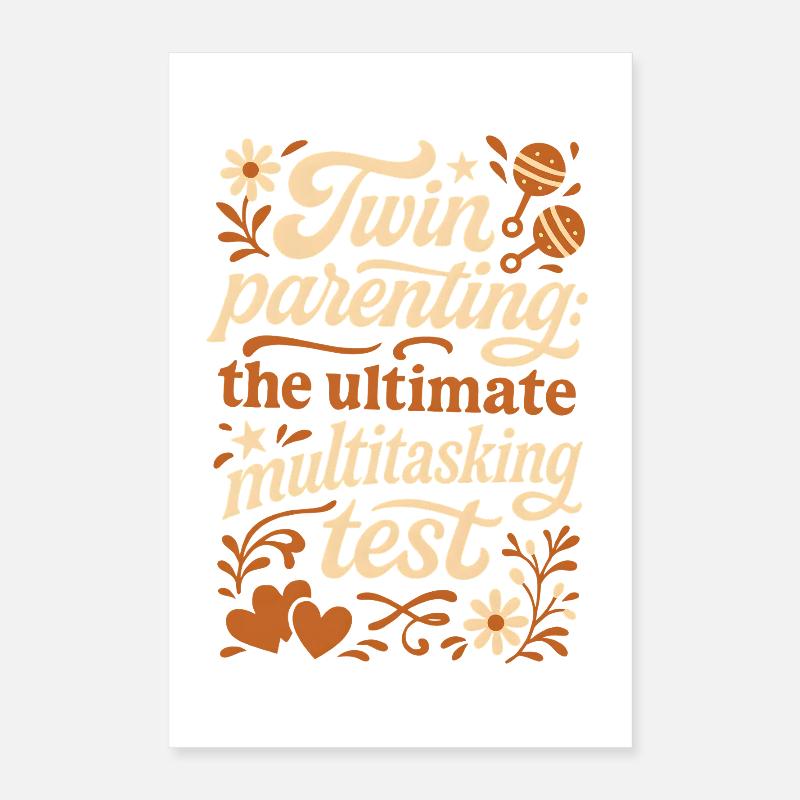 Twin Parents | Multitasking Test Poster 16" x 24" (40x60 cm)