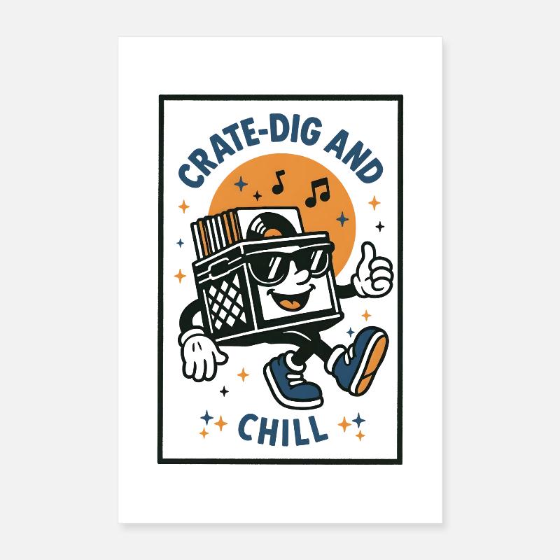 Digging through boxes & relaxing | Vinyl Poster 16" x 24" (40x60 cm)
