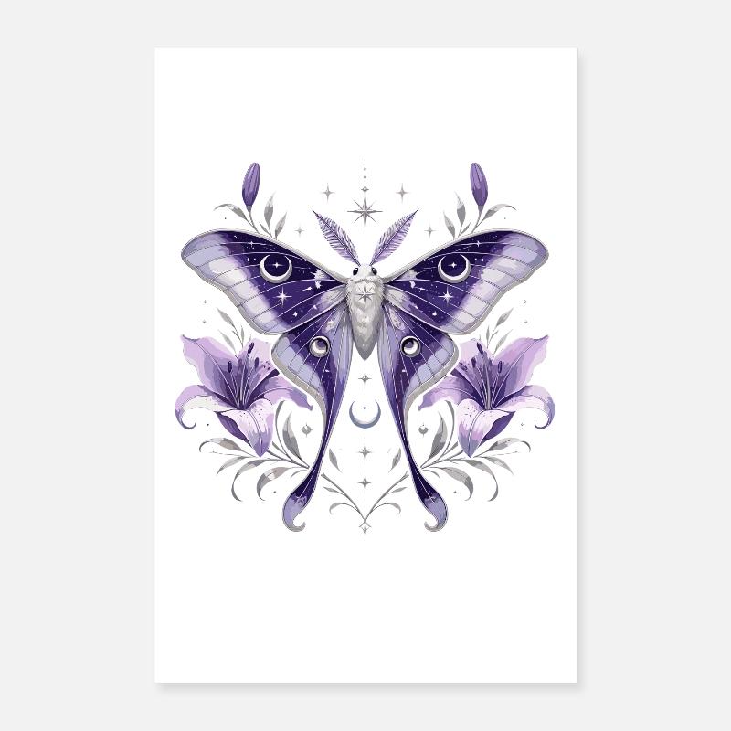 Papillon de nuit de lune pourpre Poster 40 x 60 cm