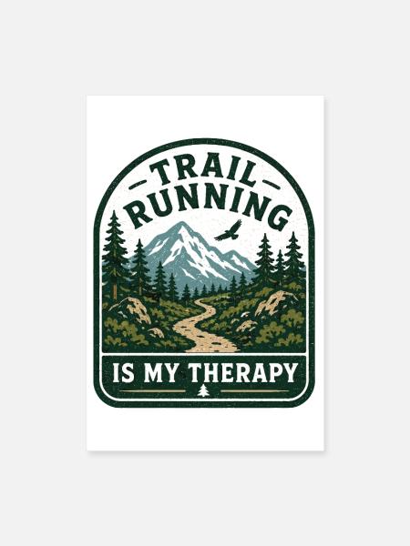 La course en sentier est ma thérapie - Poster 40 x 60 cm - blanc - Devant
