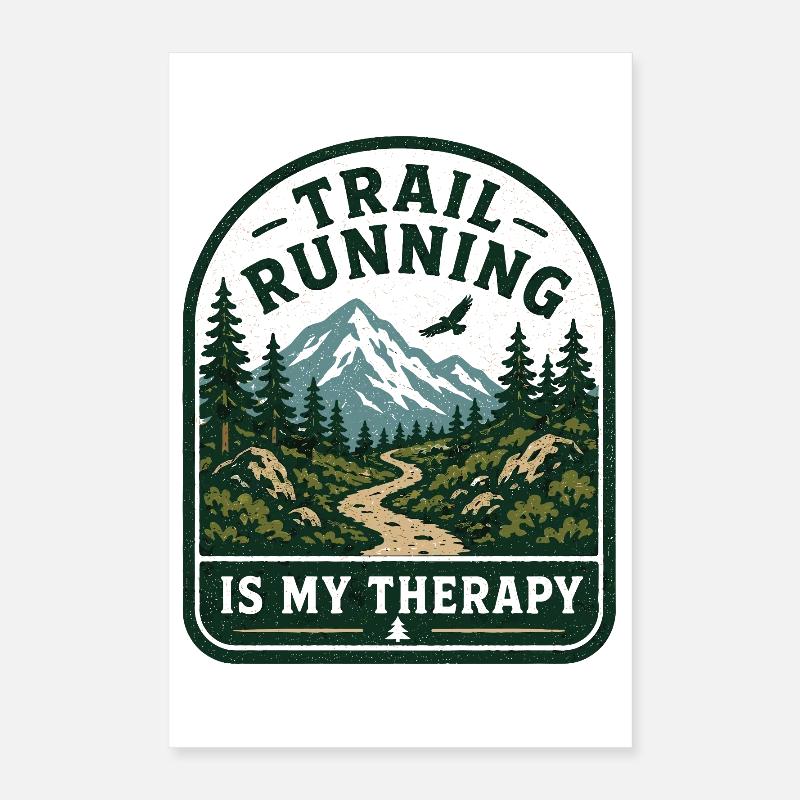 La course en sentier est ma thérapie Poster 40 x 60 cm