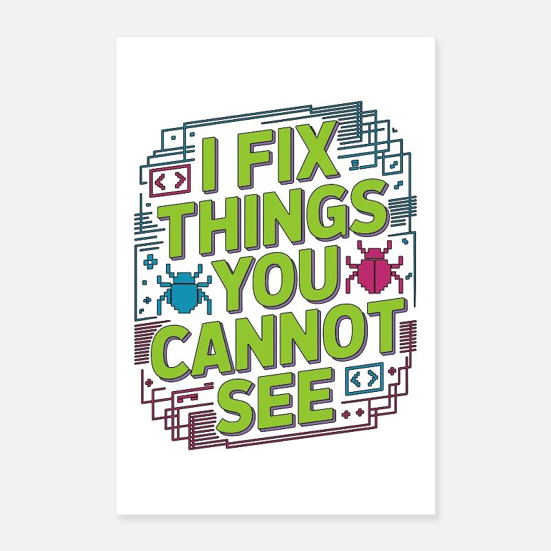 Game Developer I Fix Things Software Developer Poster 40x60 cm