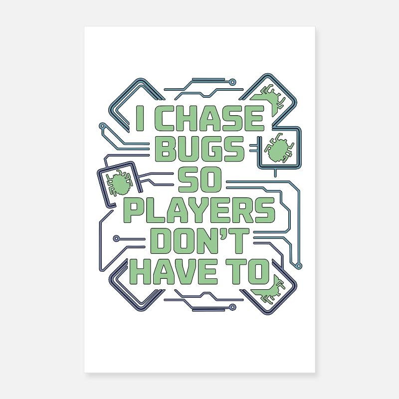 Game Developer I Chase Bugs So Game Programmer Poster 40x60 cm