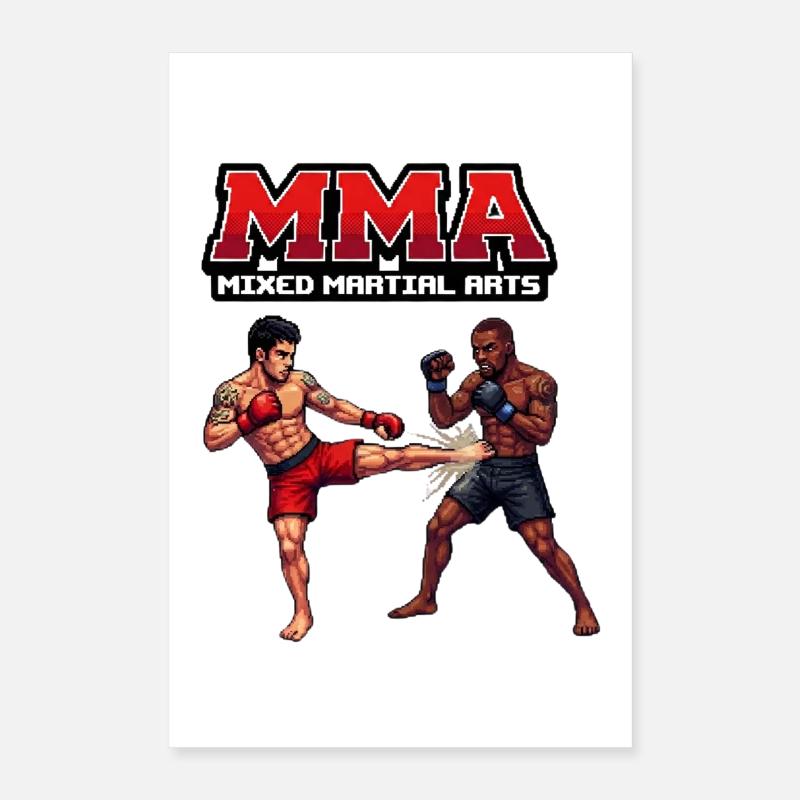Duel de combat MMA Style Pixel Poster 40 x 60 cm