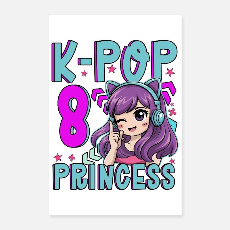 Princesse K-Pop Anniversaire de 8 ans Poster 40 x 60 cm