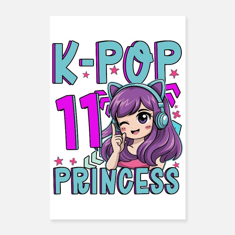 Princesse K-Pop Anniversaire de 11 ans Poster 40 x 60 cm