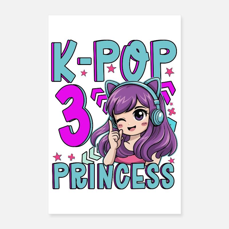 Princesse K-Pop Anniversaire de 3 ans Poster 40 x 60 cm