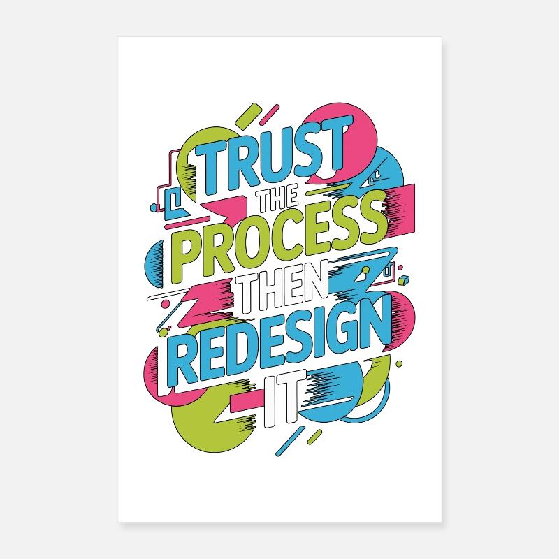 Confiance des designers UX/UI : le processus puis la conception d’applications Poster 40 x 60 cm