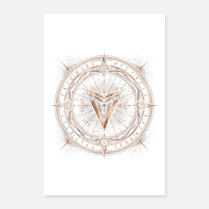 Kosmische Kompassrunen Poster 40x60 cm