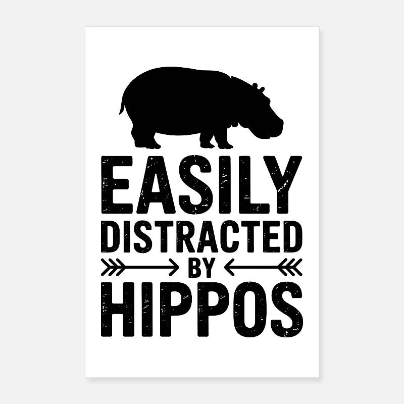 Nilpferd Sprüche Flusspferd Witz Nilpferd Geschenk Poster 40x60 cm