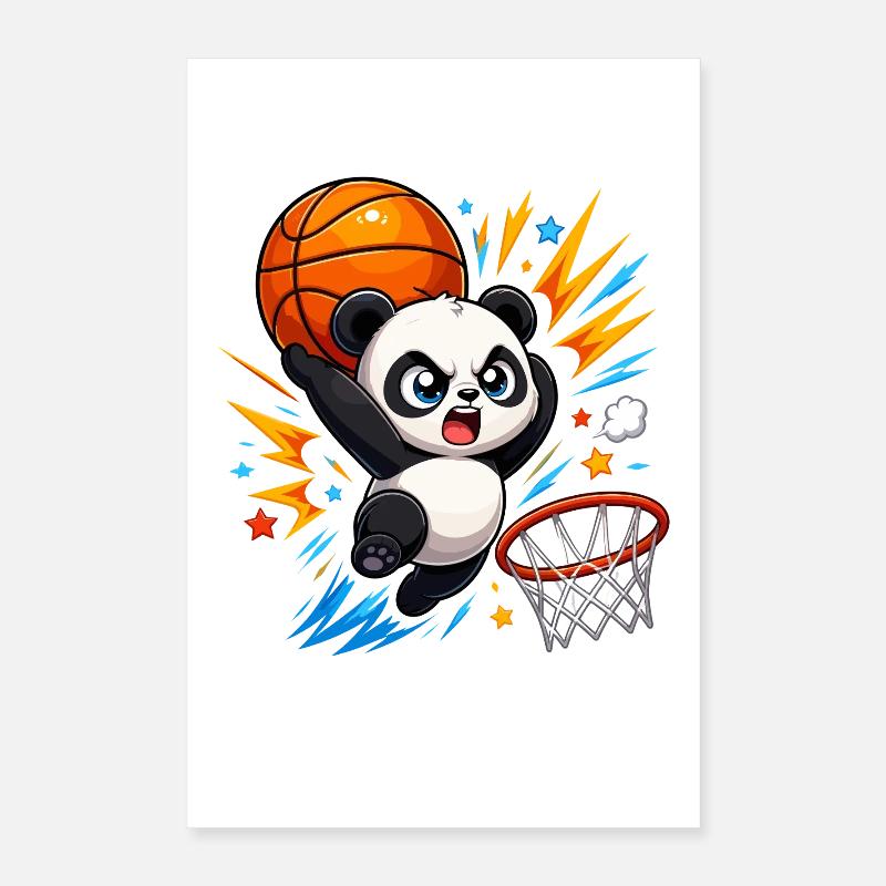 Powerful Panda Slam Dunk Poster 16" x 24" (40x60 cm)