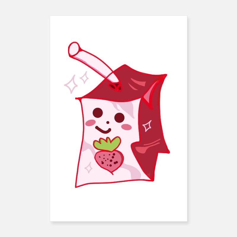 Erdbeermilchbox  Poster 40x60 cm