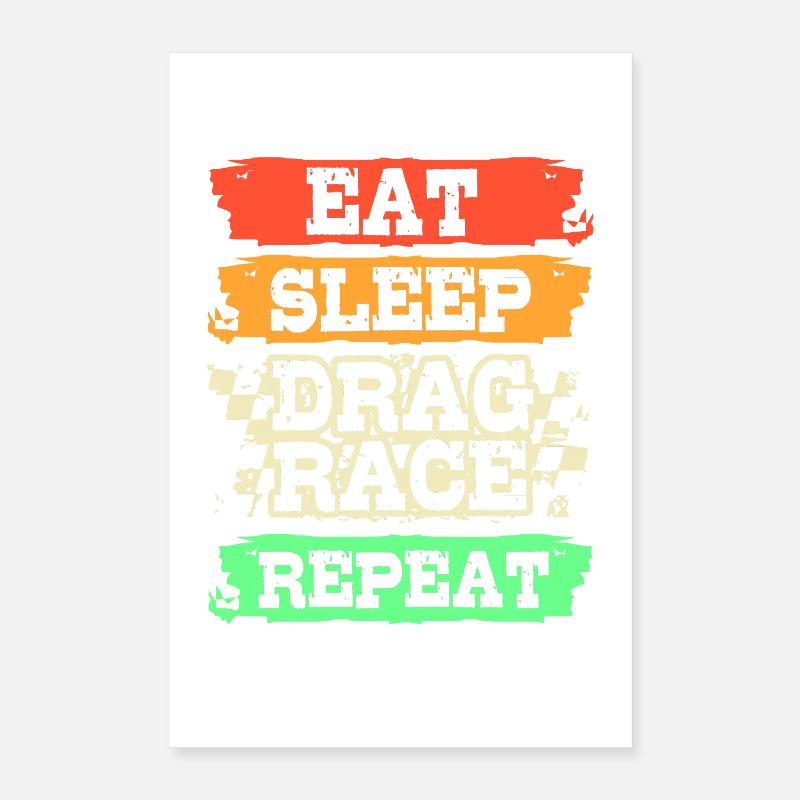 Course de dragsters Poster 40 x 60 cm