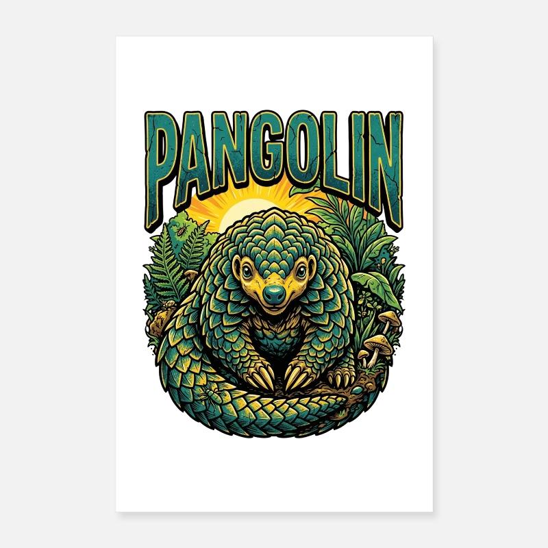 Pangolin Rétro Vintage Poster 40 x 60 cm