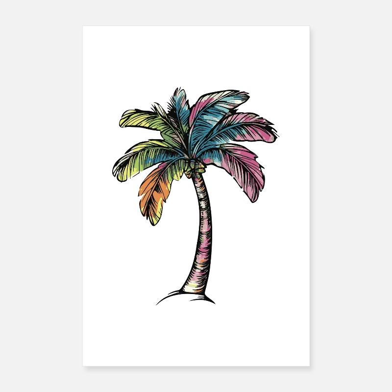Plage de Palm Tree Poster 40 x 60 cm