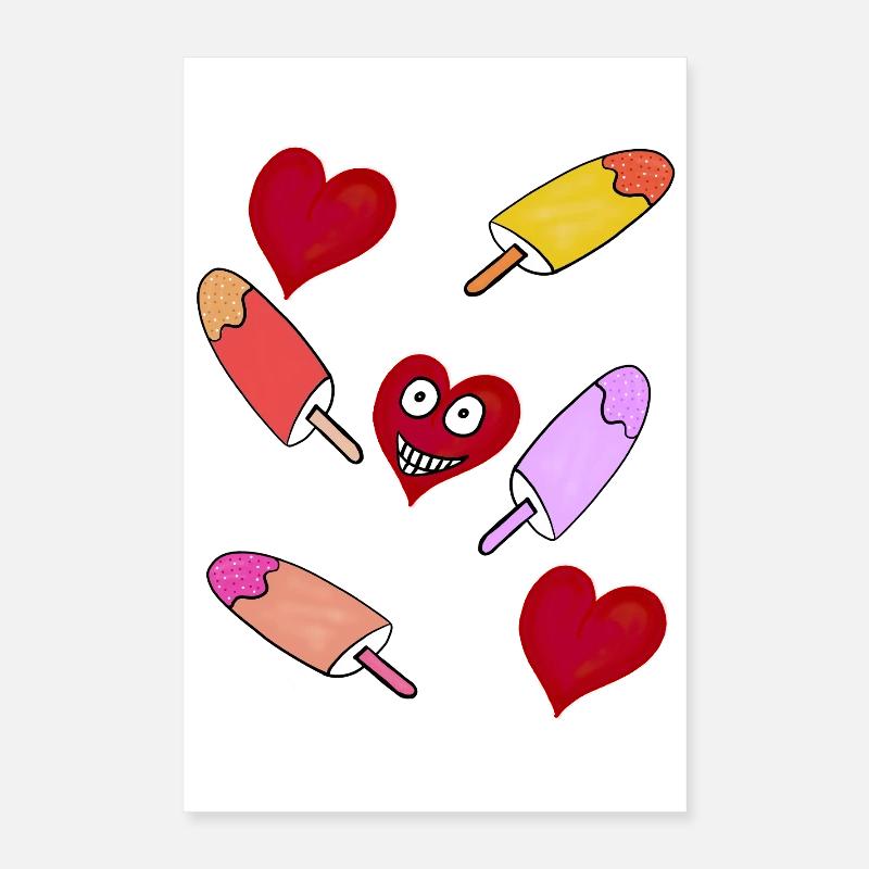 Eis Eiskrem Eiscreme  Kinder Poster 40x60 cm