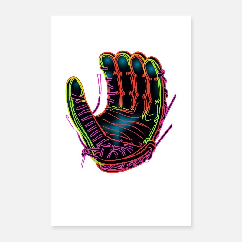 Baseball Handschuh Synthwave Poster 40x60 cm