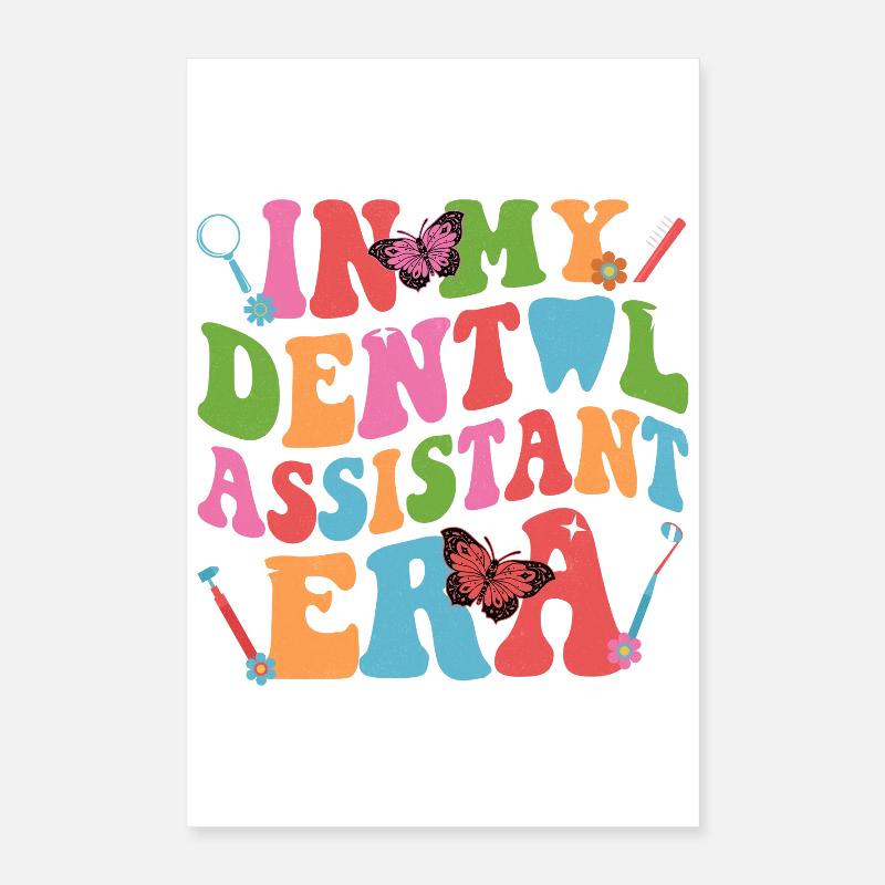 Dicton coloré de motivation pour assistant dentaire Poster 40 x 60 cm