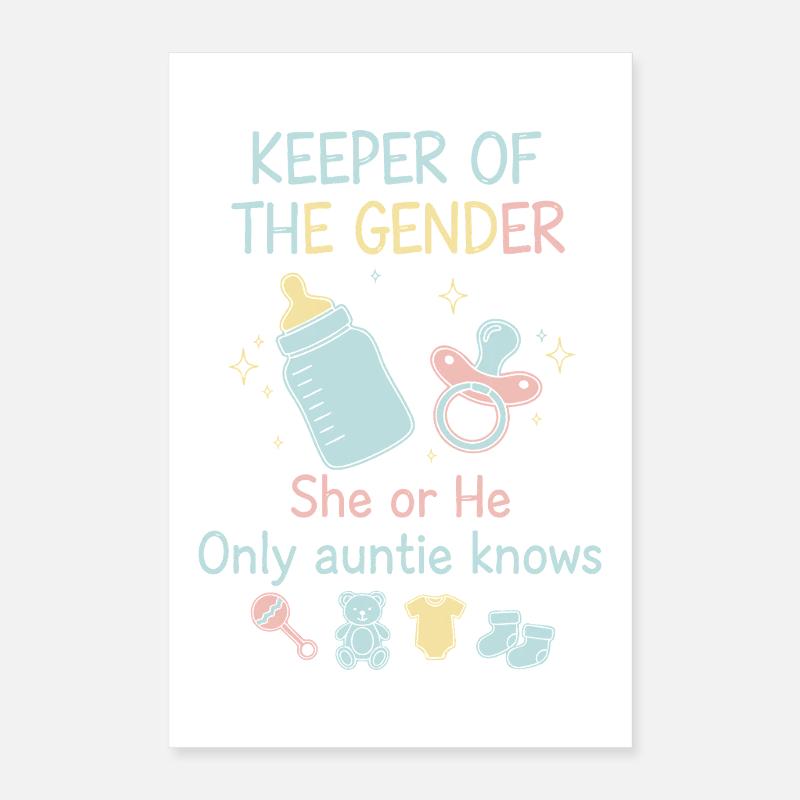 Gender Reveal Hüter des Geschlechts, das sie oder er Poster 40x60 cm