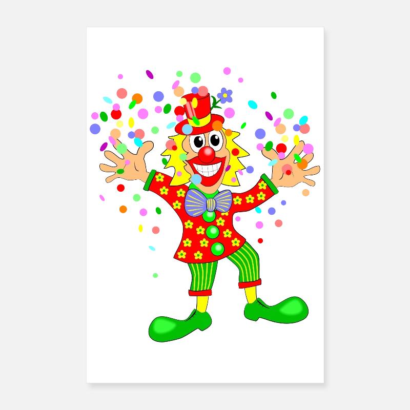 Clown de carnaval Poster 40 x 60 cm