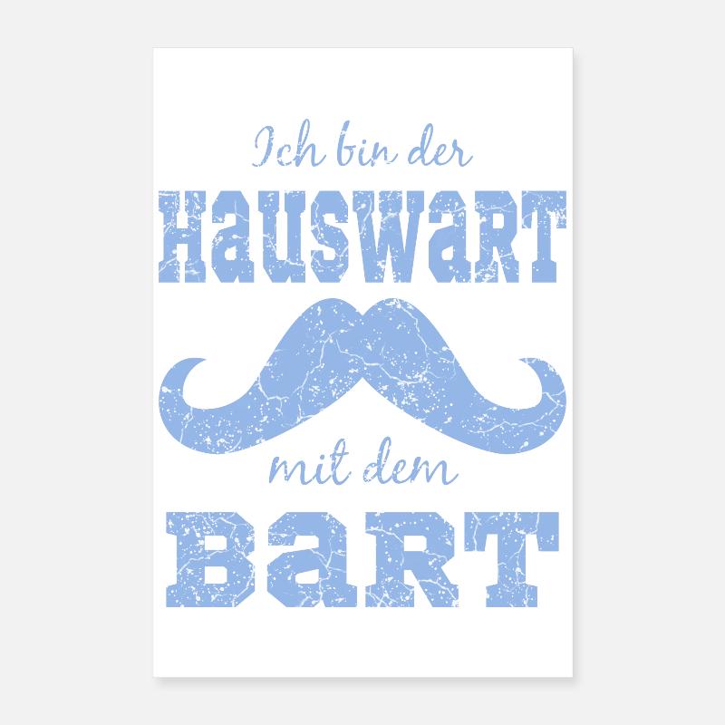 Lustiges Bart Motiv Poster 40x60 cm