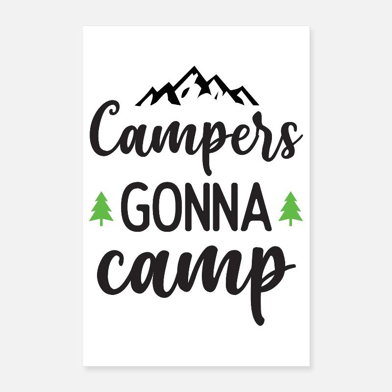 Campeurs qui vont au camp Poster 40 x 60 cm