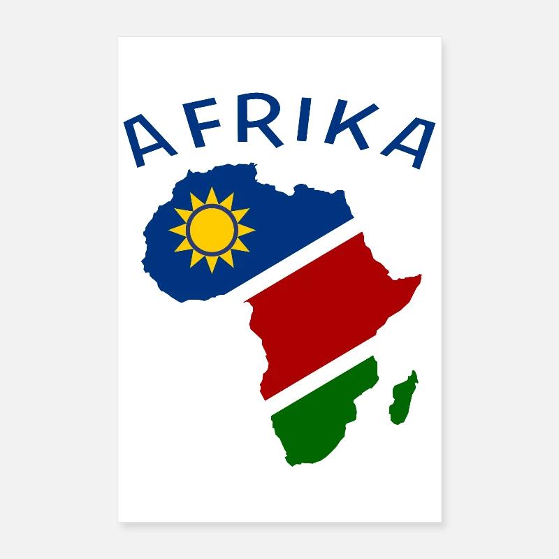 Namibia Kort over Afrika Poster 40x60 cm