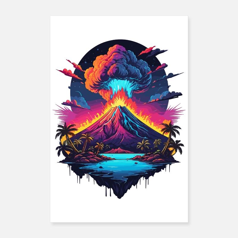 Volcano Eruption Poster 16" x 24" (40x60 cm)