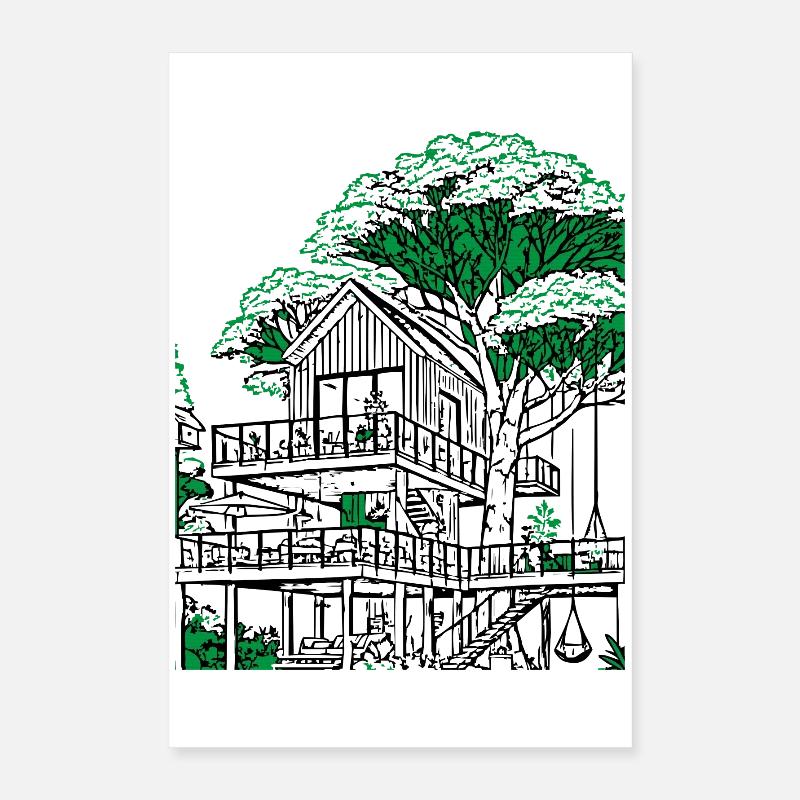 Tree House Poster 16" x 24" (40x60 cm)