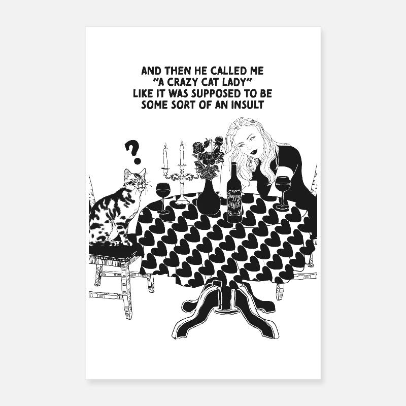 CRAZY CAT LADY Poster 16" x 24" (40x60 cm)
