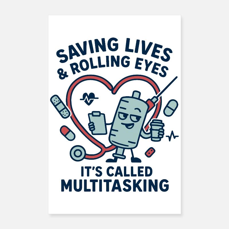 Multitasking Rettungsherz Design Poster 40x60 cm