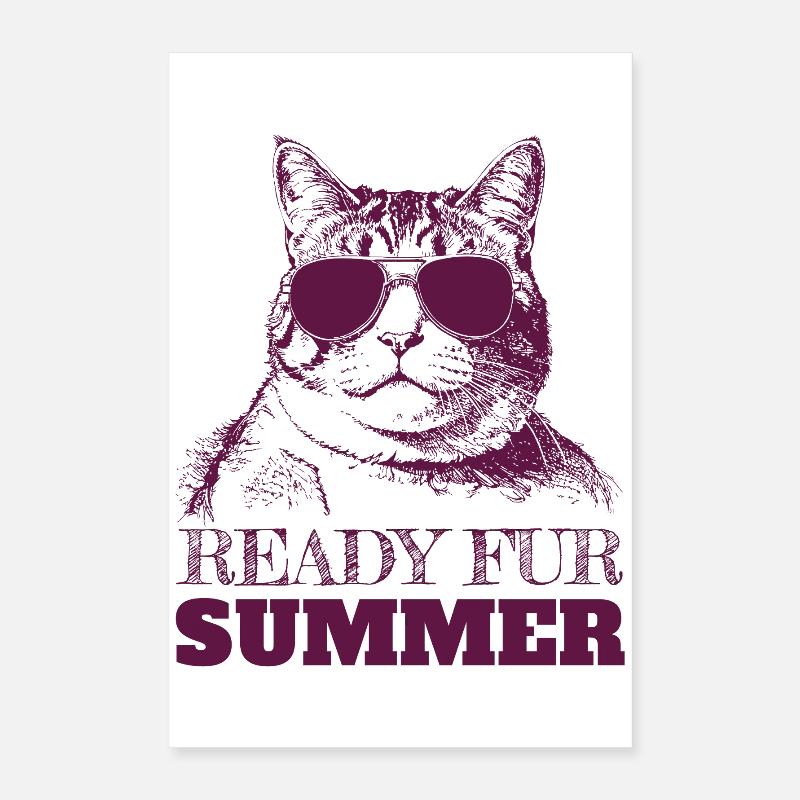 Chonky Cat ready for summer Poster 16" x 24" (40x60 cm)
