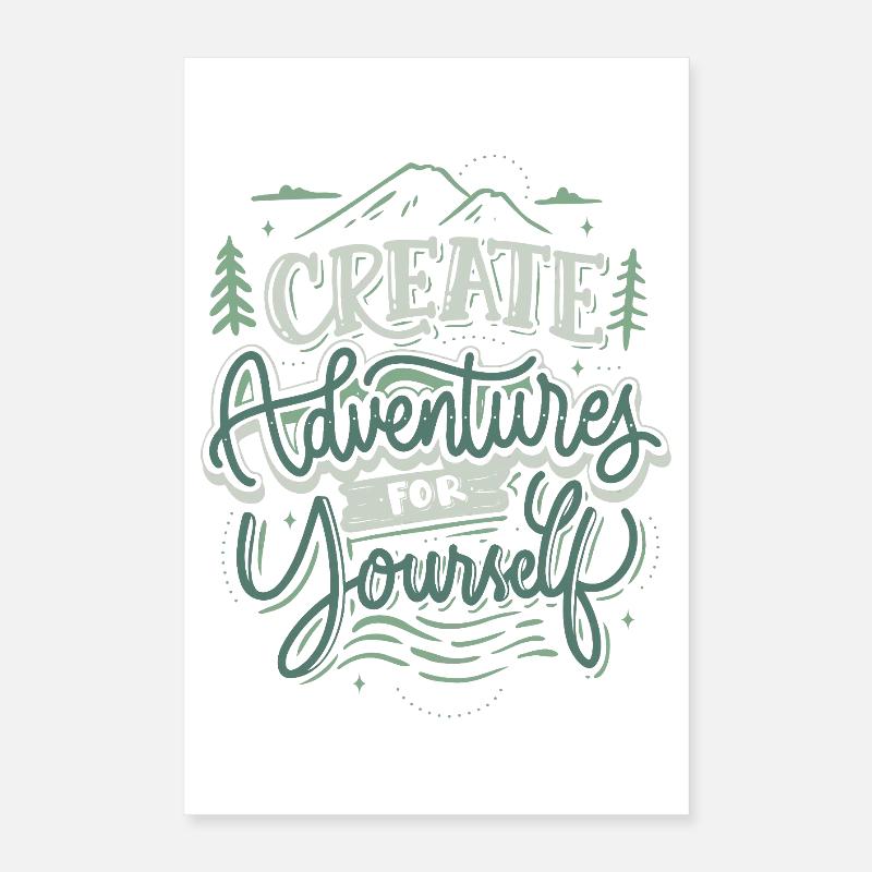 Create Adventures for Yourself – Vintage Spruch Poster 40x60 cm