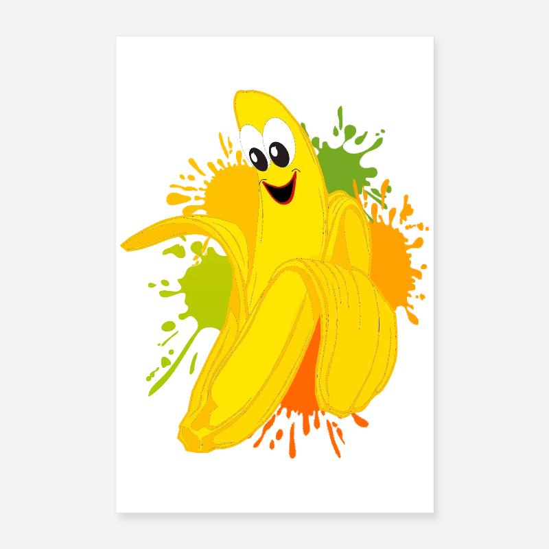 Explosion de couleur banane joyeuse Poster 40 x 60 cm