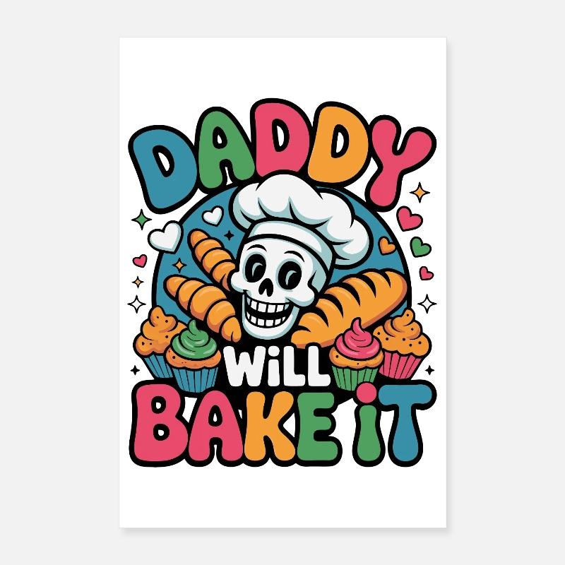 Papa va le cuire Skull Bakery Poster 40 x 60 cm