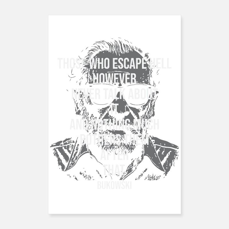 Grritty Bukowski Porträt-Tee Poster 40x60 cm
