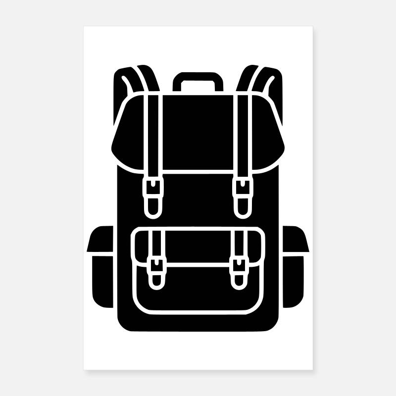 Hiking Backpack Trekking Gear Poster 16" x 24" (40x60 cm)