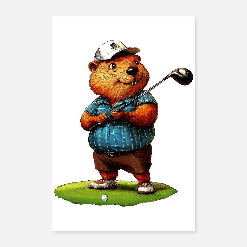 Beaver Golf Poster 40 x 60 cm