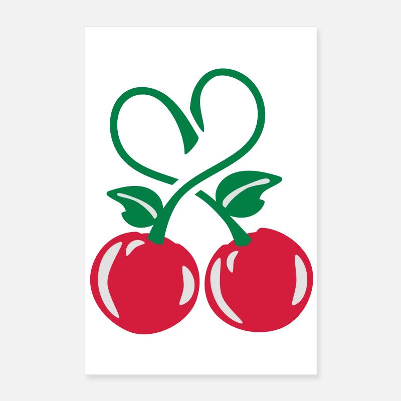kirschen herz Poster 40x60 cm