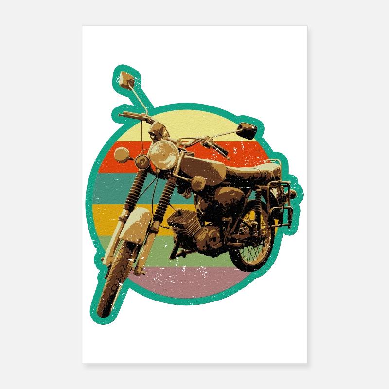 Simmi S51 DDR Mobylette rétro used look Poster 40 x 60 cm