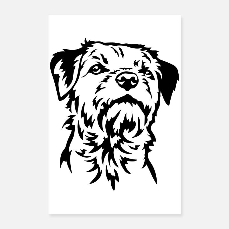 Tête de Border Terrier Poster 40 x 60 cm