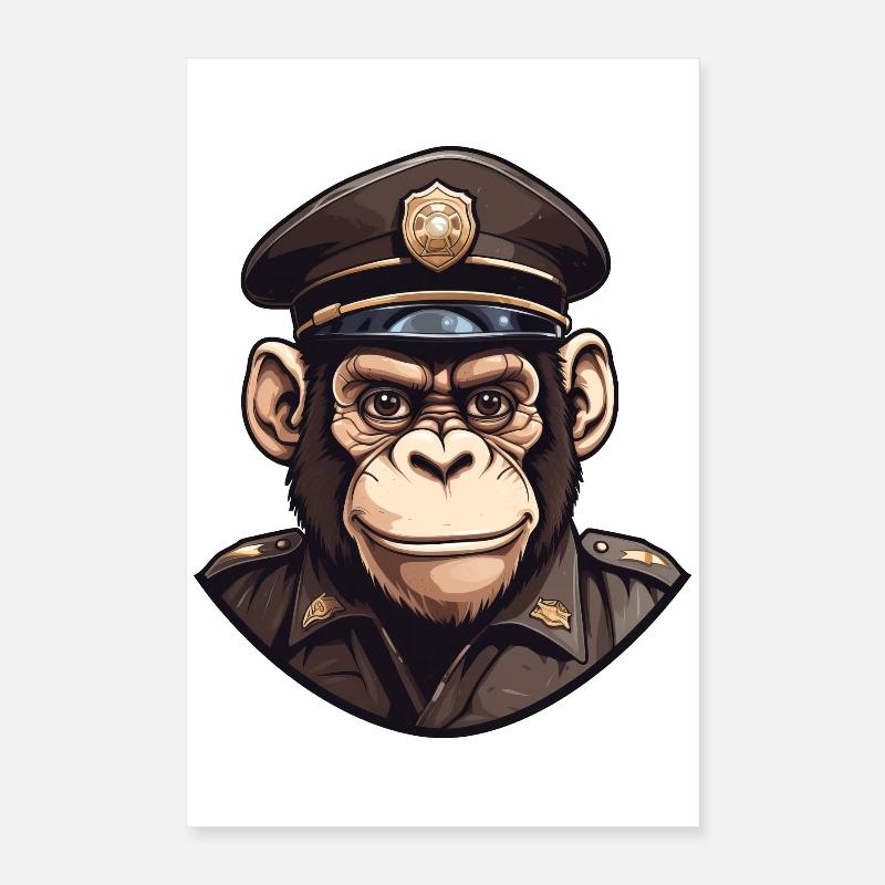Polizei Schimpanse Poster 40x60 cm