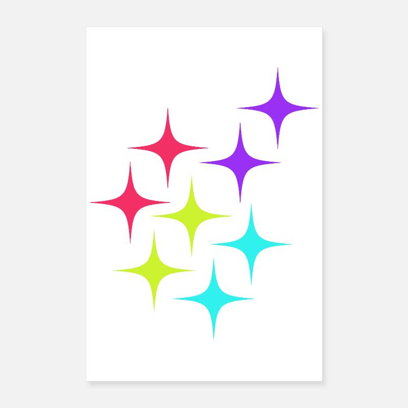 Bunte Sterne sparkle Muster Poster 40x60 cm