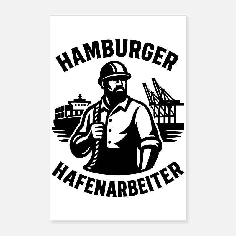 Hamburger Hafenarbeiter Poster 40x60 cm
