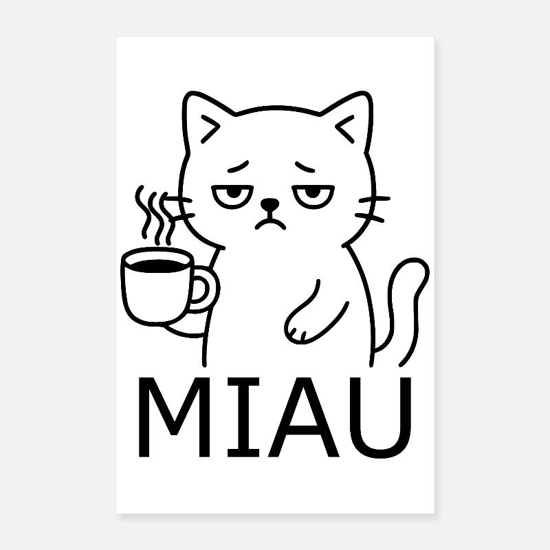 Chat fatigué Poster 40 x 60 cm