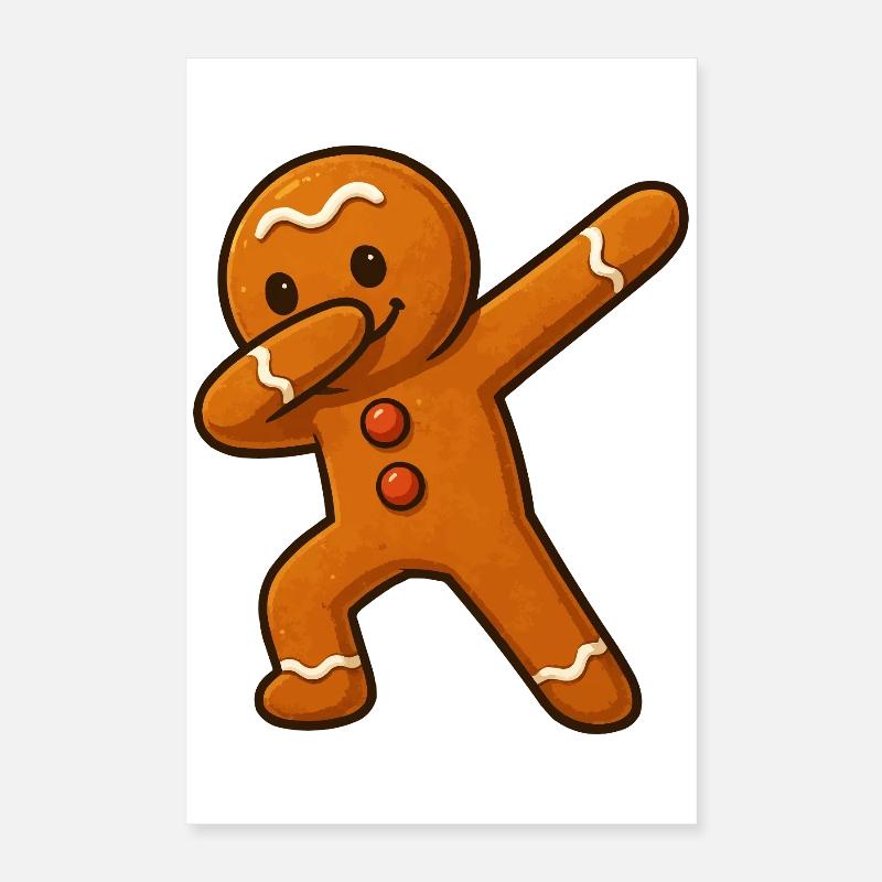 Dancing Gingerbread Man Poster 16" x 24" (40x60 cm)