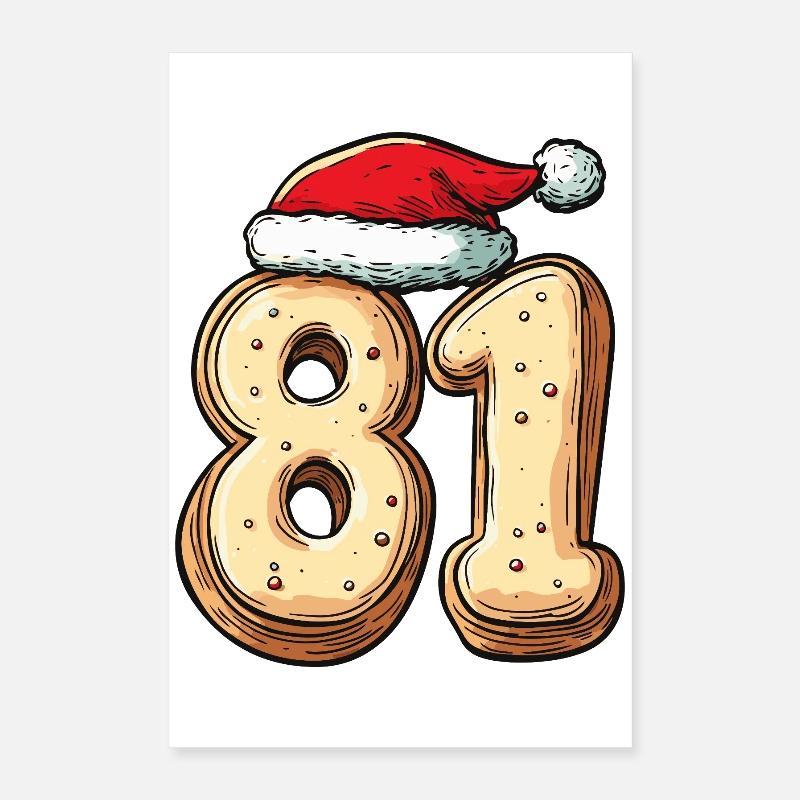 81 Numéro Cookie Noël Poster 40 x 60 cm