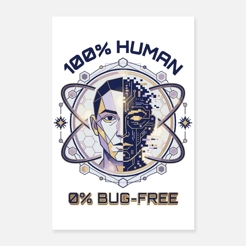 Code de bug humain Poster 40 x 60 cm