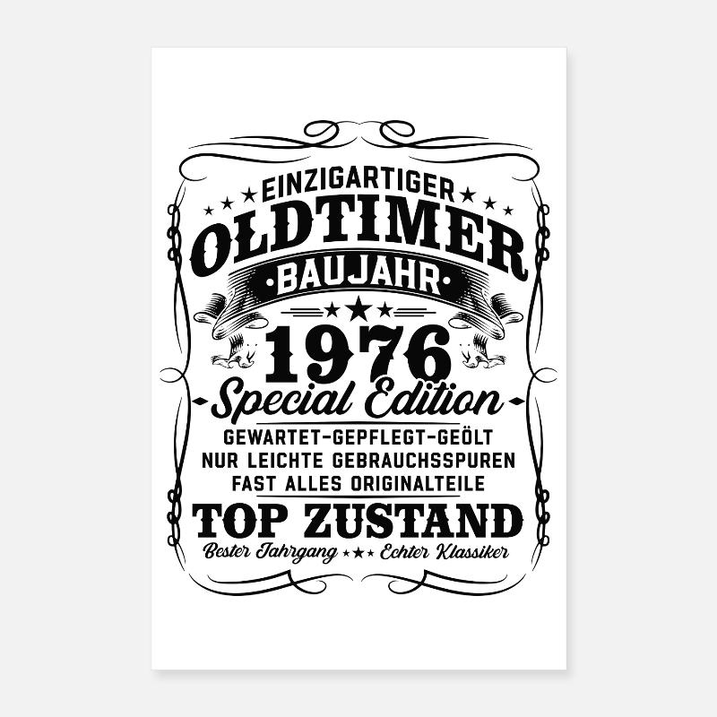 50. Geburtstag 1976 Oldtimer Geschenk Retro Poster 40x60 cm