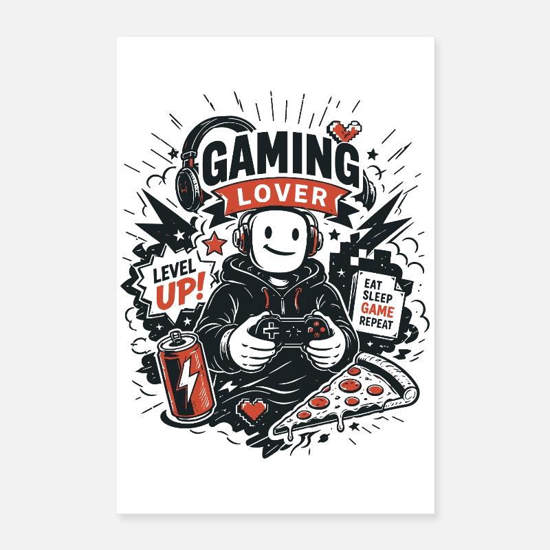 Gaming Lover Retro Arcade Poster 40 x 60 cm